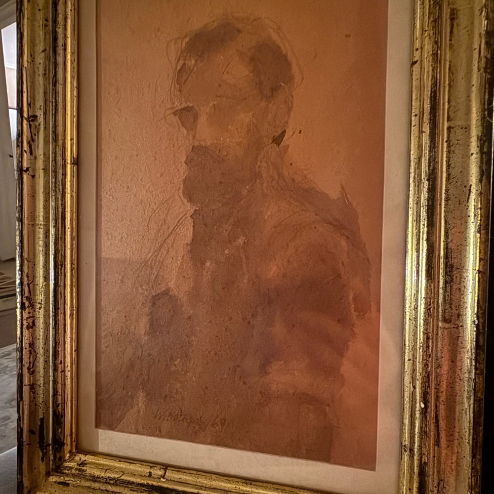 Framed Sepia Portrait Wall Art in Brown